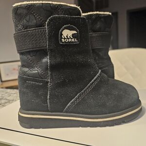 Sorel Kids Black Suede Rylee Boots